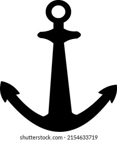 Vector illustration of the icon black color silhouette of an anchor