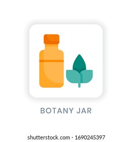 Icono de ilustración vectorial, tarro botánico aislado en fondo blanco con estilo de diseño de icono plano