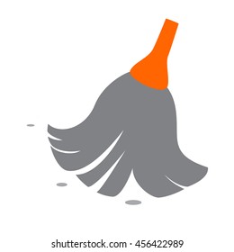 Vector illustration icon broom for cleaning dust