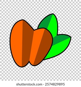 vector illustration icon of a brown date palm