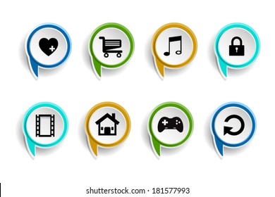Vector illustration of icon bubble on white background .Social network communication.
