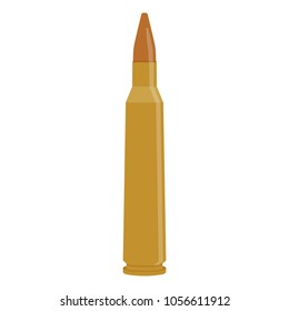 Vector illustration icon bullet 300 caliber isolated on white background. Ammunition