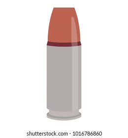 Vector illustration icon bullet 40 mm caliber isolated on white background. Ammunition