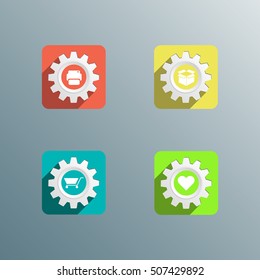 Vector Illustration of icon for business connected gear