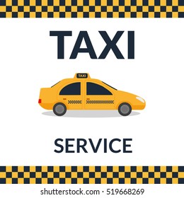 Vector illustration. Icon car taxi service. Design for business cards, web banner, booklet, flyer