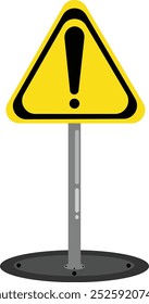 Icono de Ilustración vectorial Un signo de advertencia que indica peligro, con un triángulo amarillo con un signo de exclamación negro.
