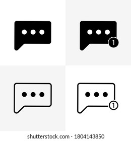 vector illustration icon chat in flat black and line