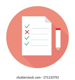 Vector illustration of icon check list and pencil