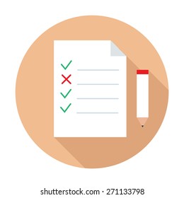 Vector illustration of icon check list and pencil