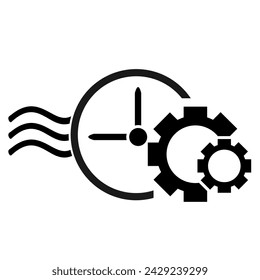 Vector illustration, icon, clock and gear logo. 
