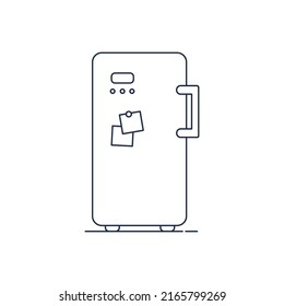 Ilustración vectorial con icono de nevera cerrada. Icono aislado en fondo blanco.