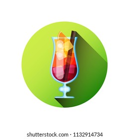 Vector Illustration Icon of Cocktail Bahama Mama