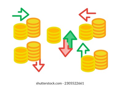 vector illustration icon coin cryptocurrency finance, business flat design
