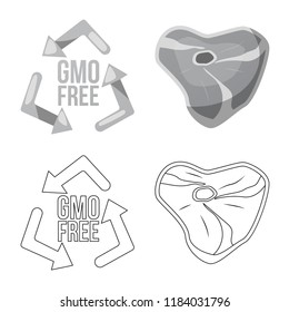 Vector illustration of  and  icon. Collection of  and  stock vector illustration.