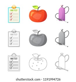 Vector illustration of  and  icon. Collection of  and  vector icon for stock.