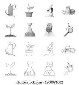 Vector illustration of  and  icon. Collection of  and  vector icon for stock.