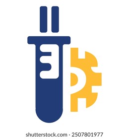 Vector illustration icon combination test tube and engine