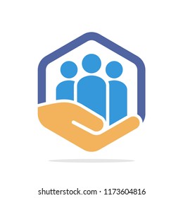 Vector illustration icon with community management concept