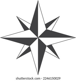 vector illustration - icon of compass rose