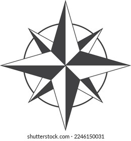 vector illustration - icon of compass rose