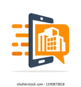 Vector illustration icon with the concept of accessing urban news information services with a mobile application