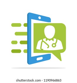 Vector illustration icon with the concept of accessing medical health information with a mobile application