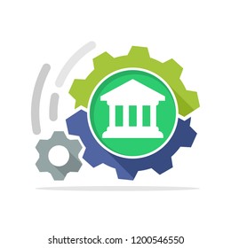 vector illustration icon with the concept of banking work system, how the bank works