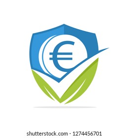 Vector illustration icon with the concept of the best solution for financial investment protection in euros