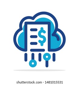Vector illustration icon with the concept of a budget management system with cloud computing technology