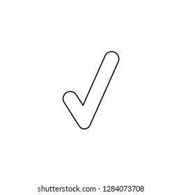 Vector illustration icon concept of check mark. Black outlines.