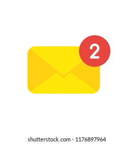 Vector illustration icon concept of closed mail envelope with number two.