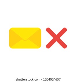 Vector illustration icon concept of closed mail envelope with x mark.