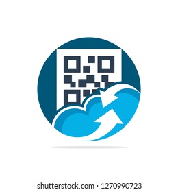 Vector illustration icon with the concept of a cloud computing system that supports QR code generator services