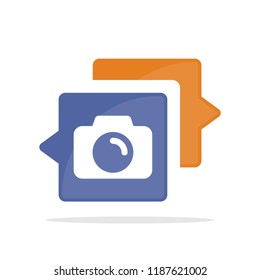 Vector illustration icon with the concept of communicating and sharing information about photography, photo galleries
