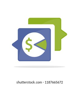 Vector illustration icon with the concept of communicating and sharing information about taxation
