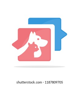 Vector illustration icon with the concept of communicating & sharing information about pets