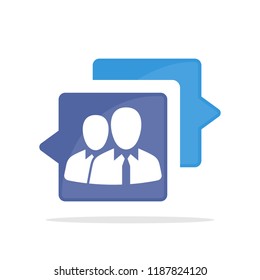 Vector illustration icon with the concept of communicating & assistance services from the support team.