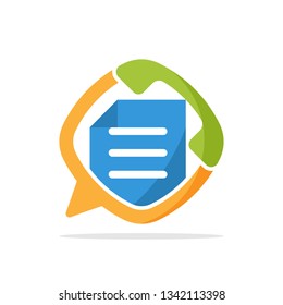 Vector illustration icon with the concept of communication media document analysis with telephone media support