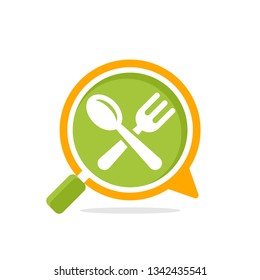 Vector illustration icon with the concept of communication and review media, to access information about culinary, food, restaurants