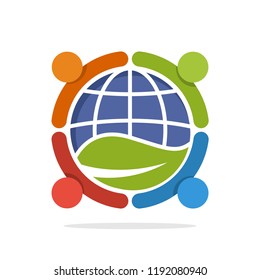 vector illustration icon with the concept of community togetherness care for the environment
