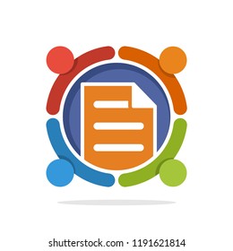 Vector illustration icon with the concept of cooperation contract