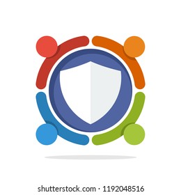 Vektorgrafik-Symbol mit dem Konzept der Kooperationspartner im Verteidigungsbereich