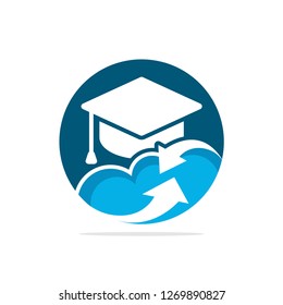 Vector illustration icon with the concept of developing a cloud computing system for education