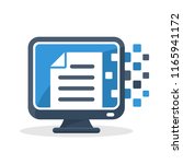 vector illustration icon with the concept of digital communication technology, about online document management media
