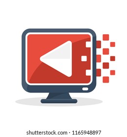 vector illustration icon with the concept of digital communication technology, about internet multimedia services