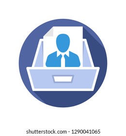 Vector illustration icon with the concept of employee data document storage media.