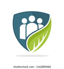 Vector illustration icon with the concept of environmental protection community