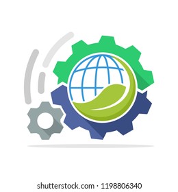 Vector illustration icon with the concept of an environmentally friendly production process