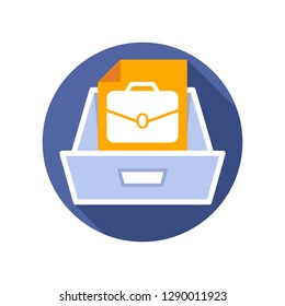Vector illustration icon with the concept of file storage media portfolio work
