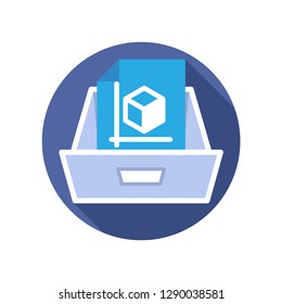 Vector illustration icon with the concept of file blueprint document storage media